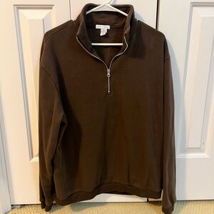 Brown 1/4 Zip Sweatshirt